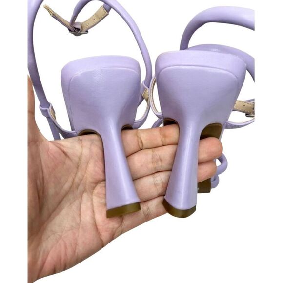 BP Sandals Womens Size 5.5 Lilac Wraparound Square Toe Strappy Heels - Picture 4 of 9